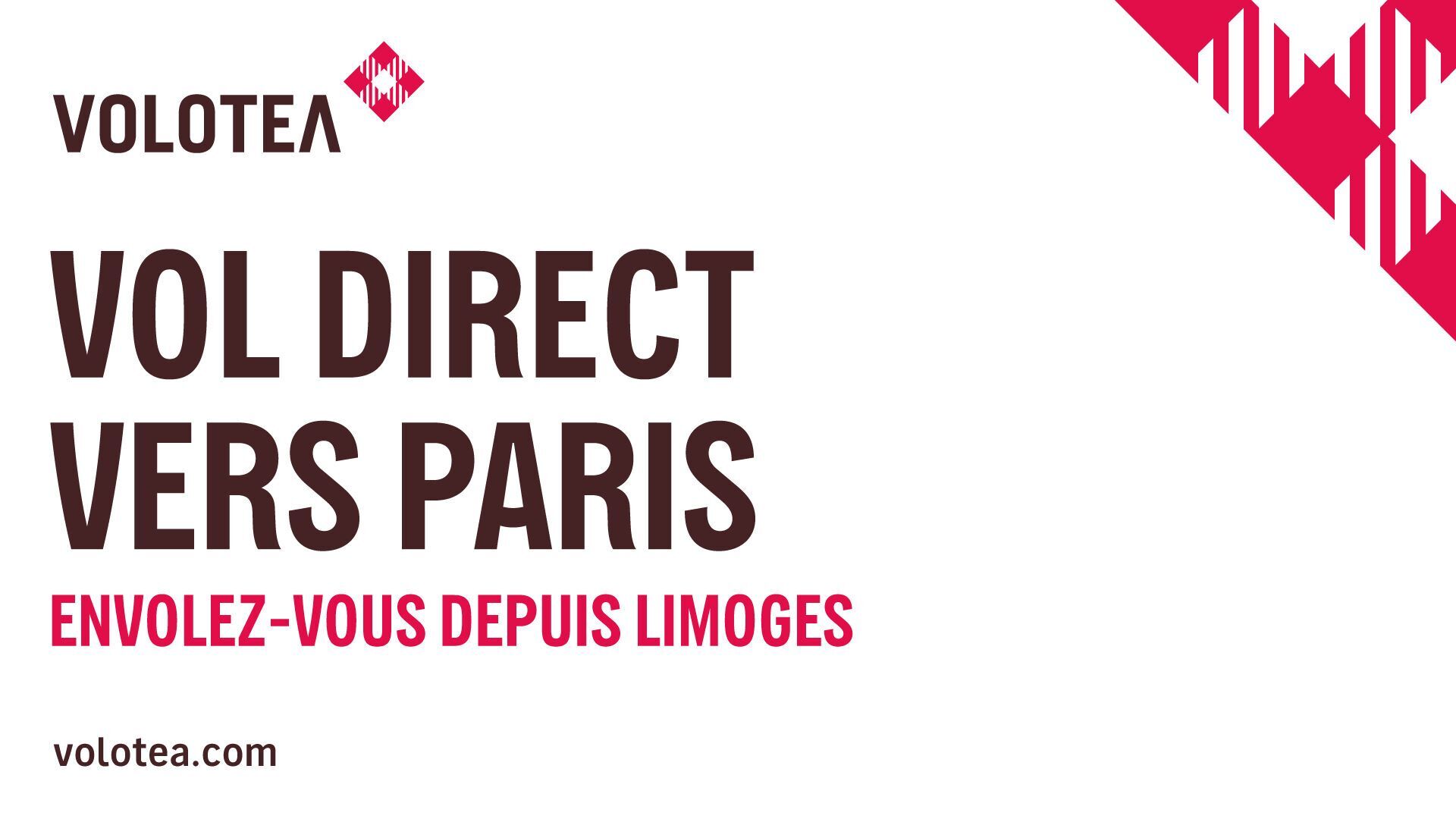 Volotea advertisement for direct Limoges–Paris flights