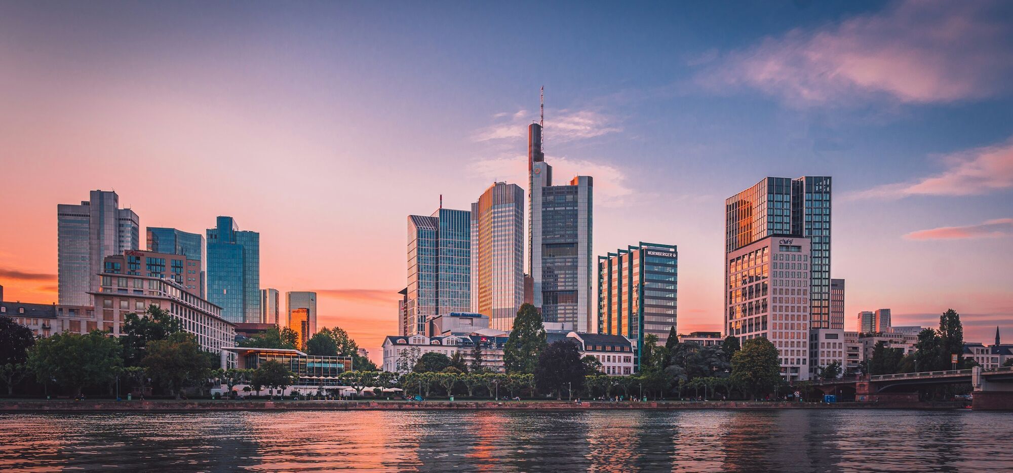 Frankfurt skyline beside the River Main