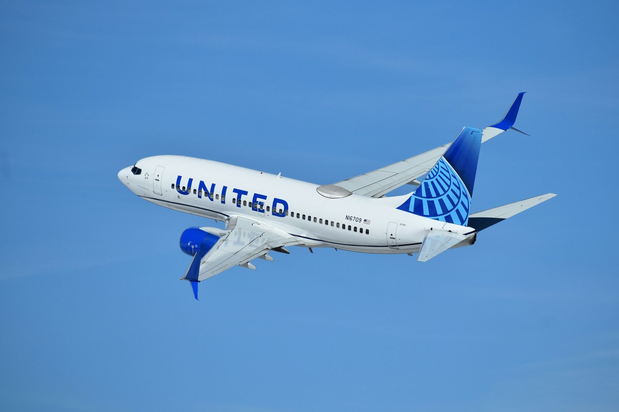 United Airlines aircraft in flight