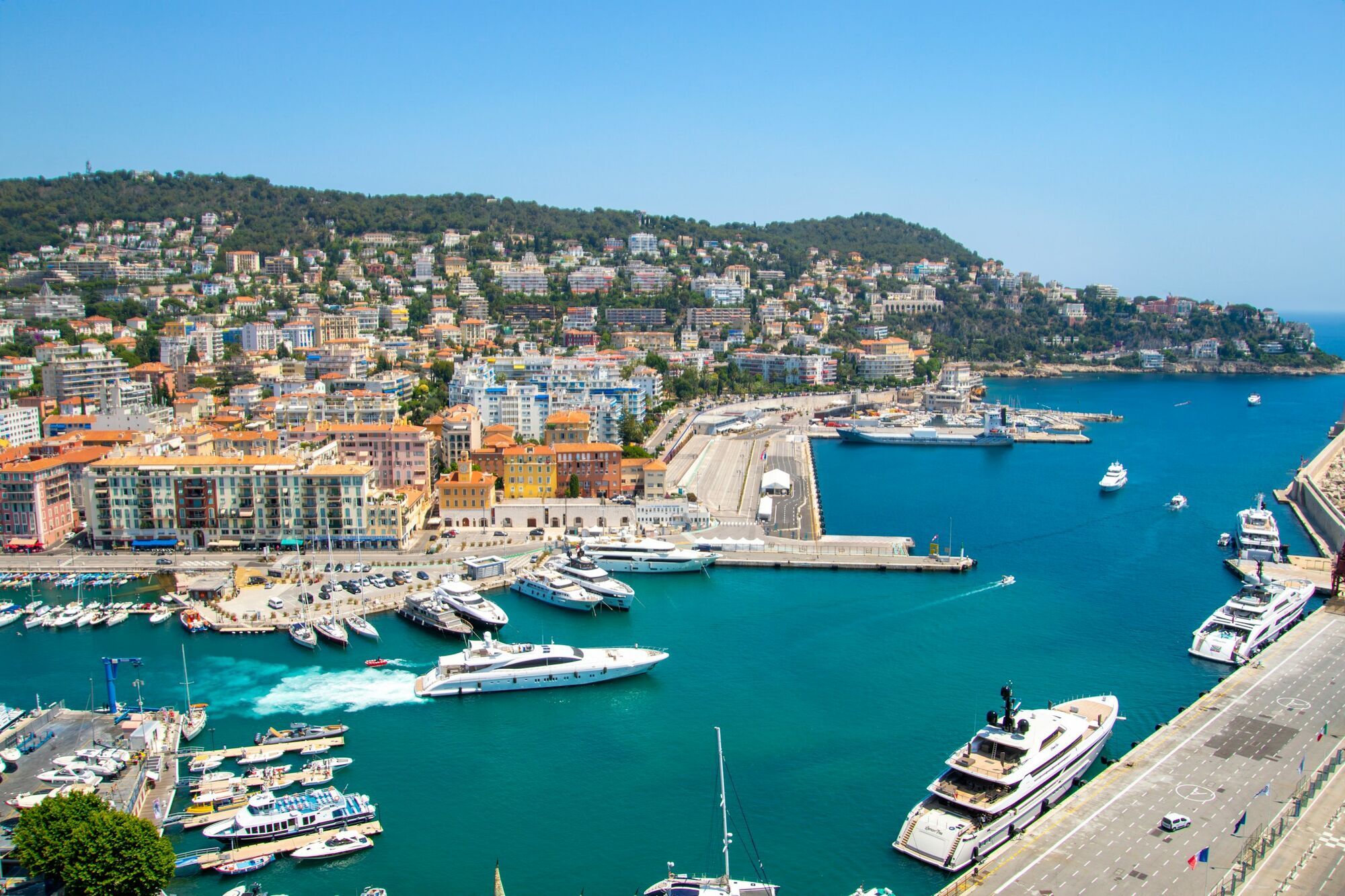Nice harbour and waterfront on the French Riviera