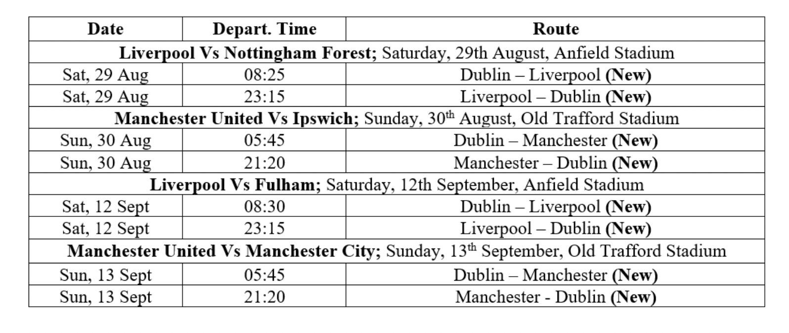 Ryanair schedule for extra Dublin flights