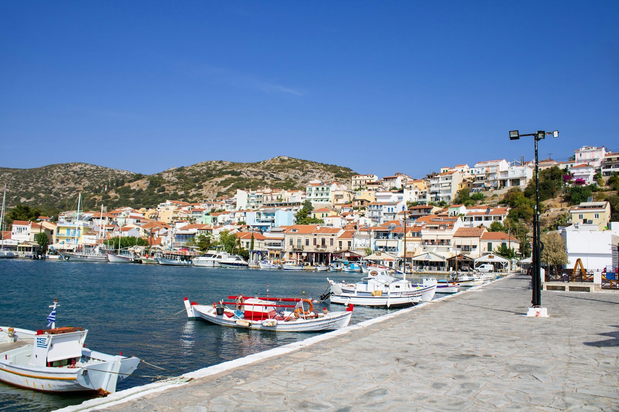 Boats in a harbour on Samos