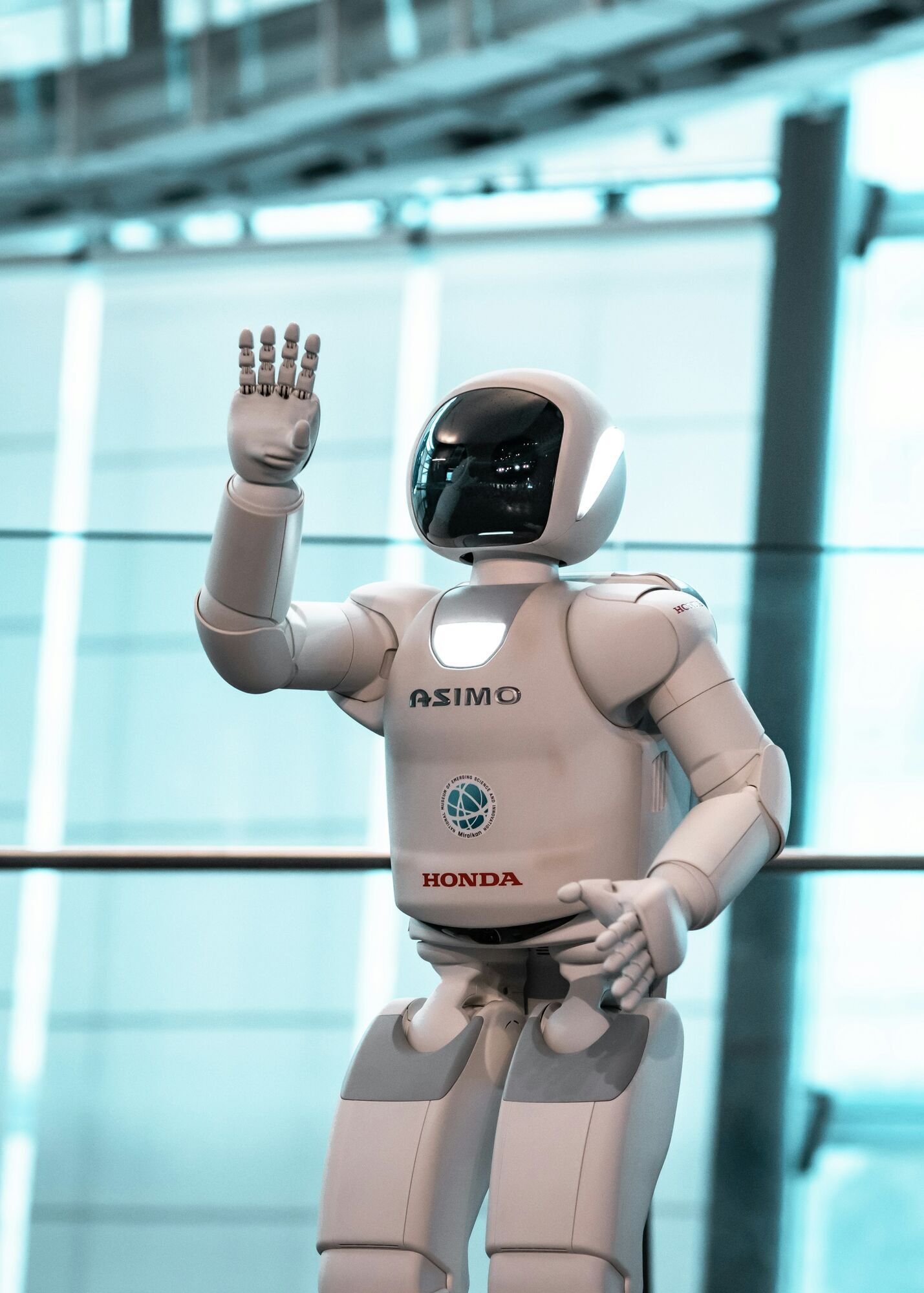 Full-sized humanoid robot waving