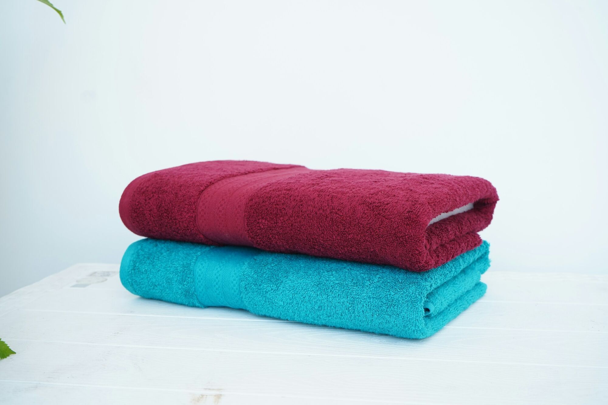 Folded towels packed for travel
