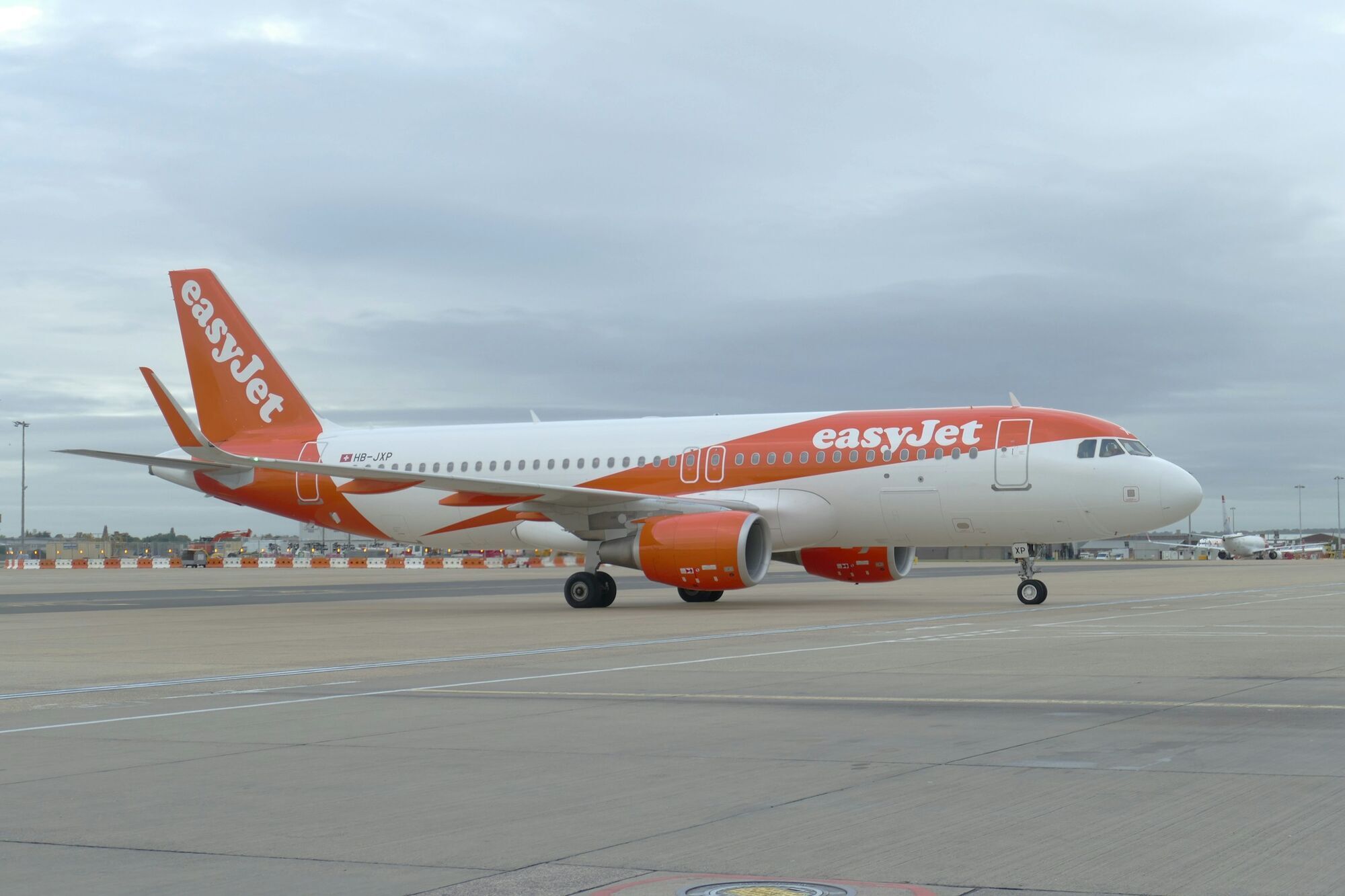 easyJet aircraft taxiing at an airport