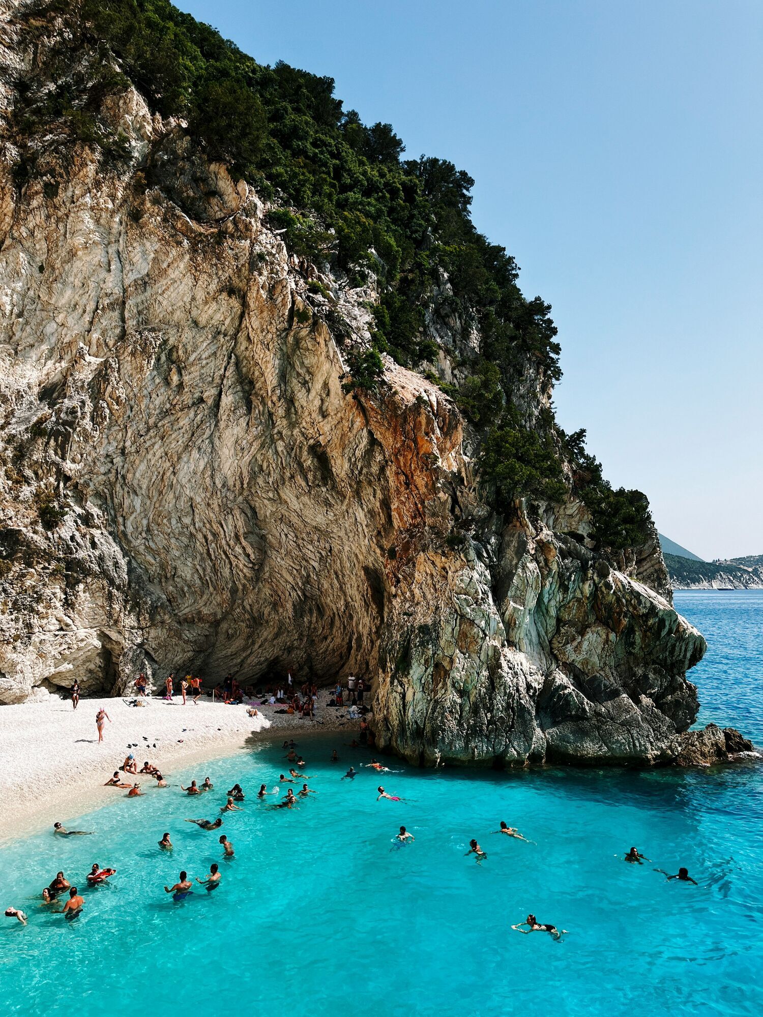 Rocky Greek cove with turquoise water
