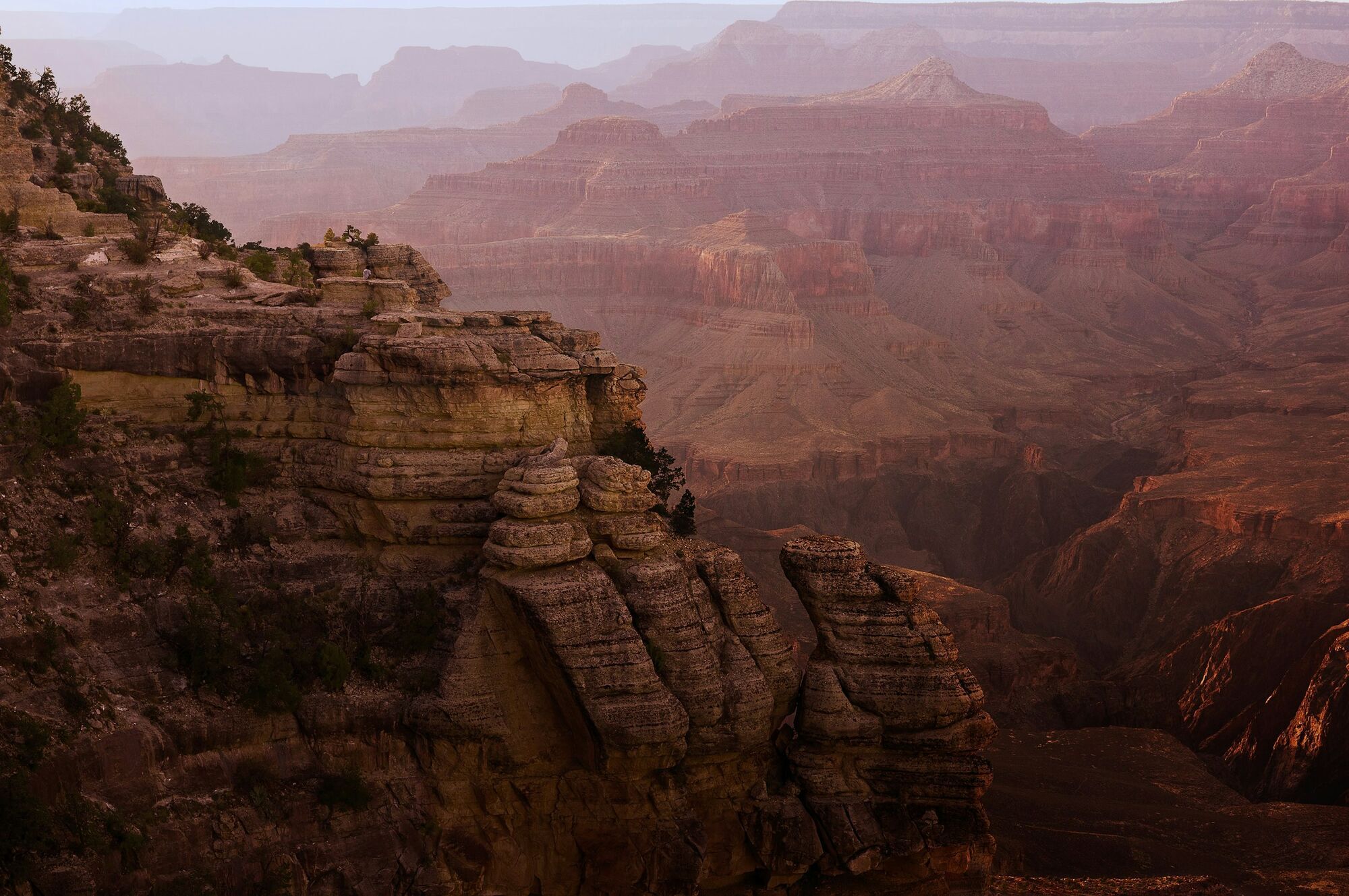 Grand Canyon cliffs in warm evening light