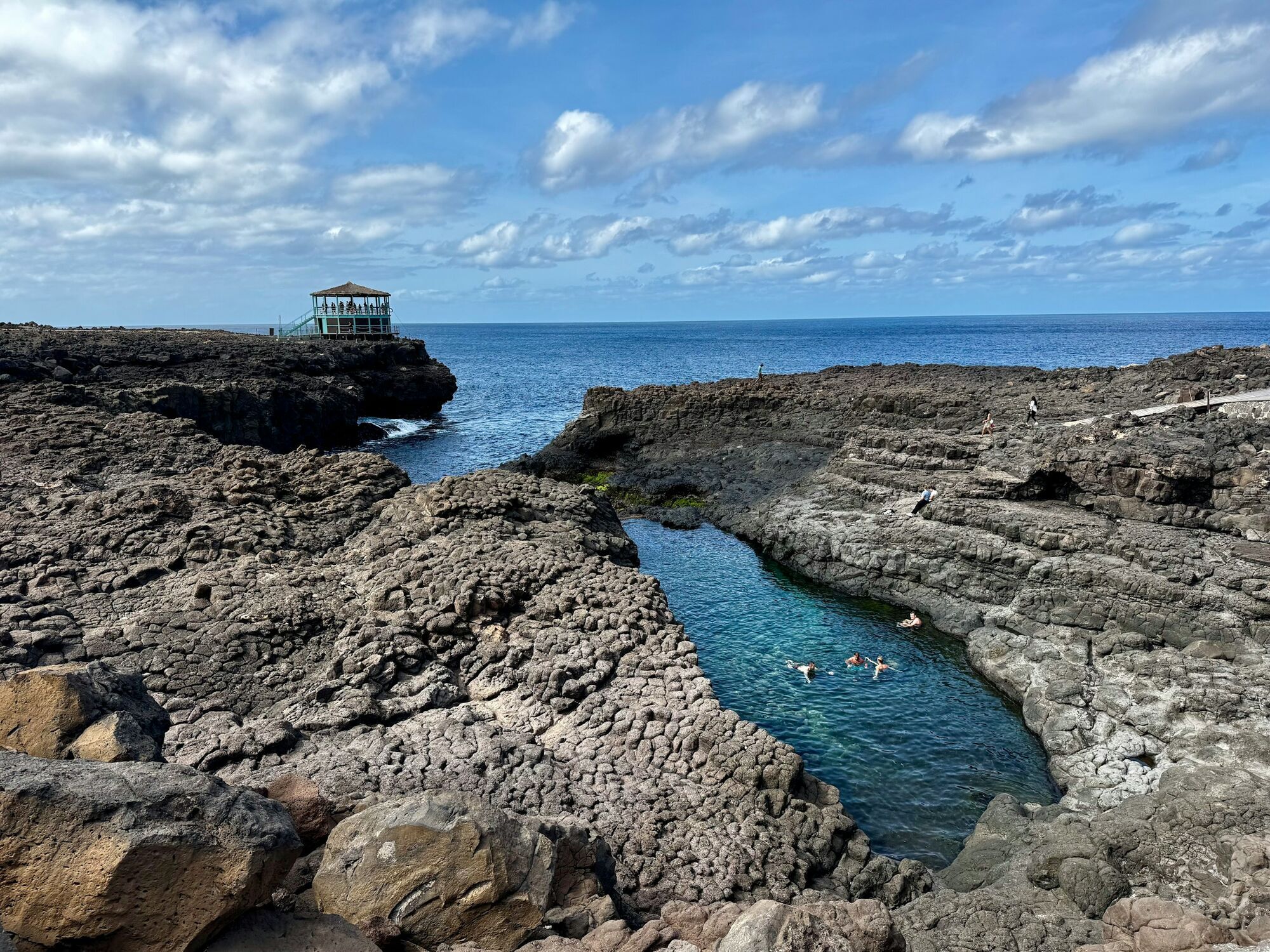 Rocky coastline and natural pool on Sal Island