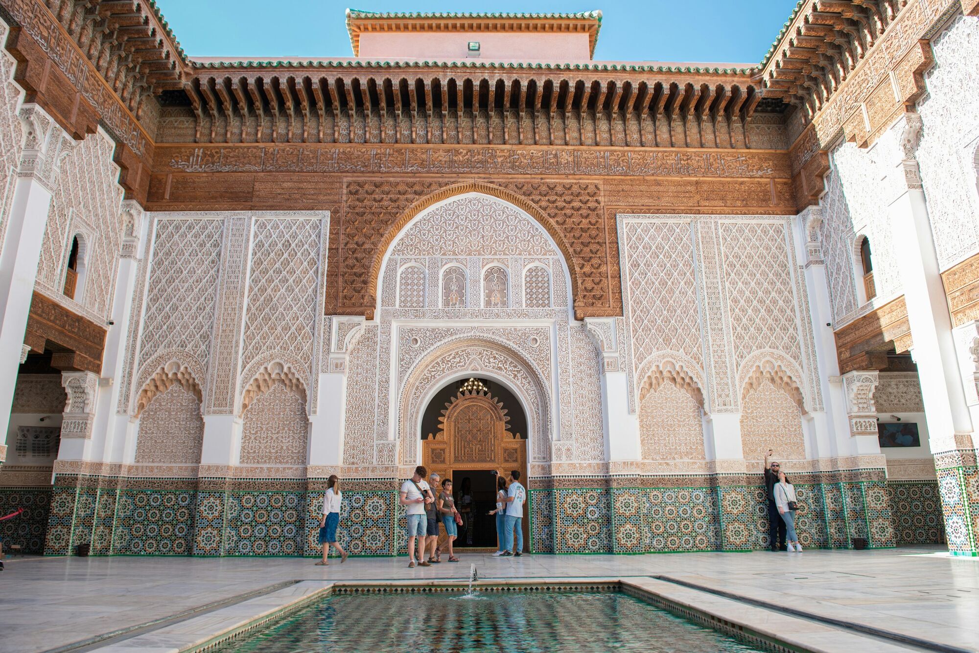 Ben Youssef Madrasa courtyard in Marrakech
