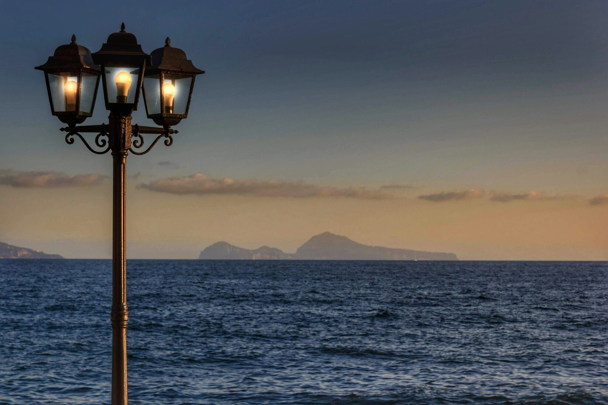 Coastal view near Naples at sunset