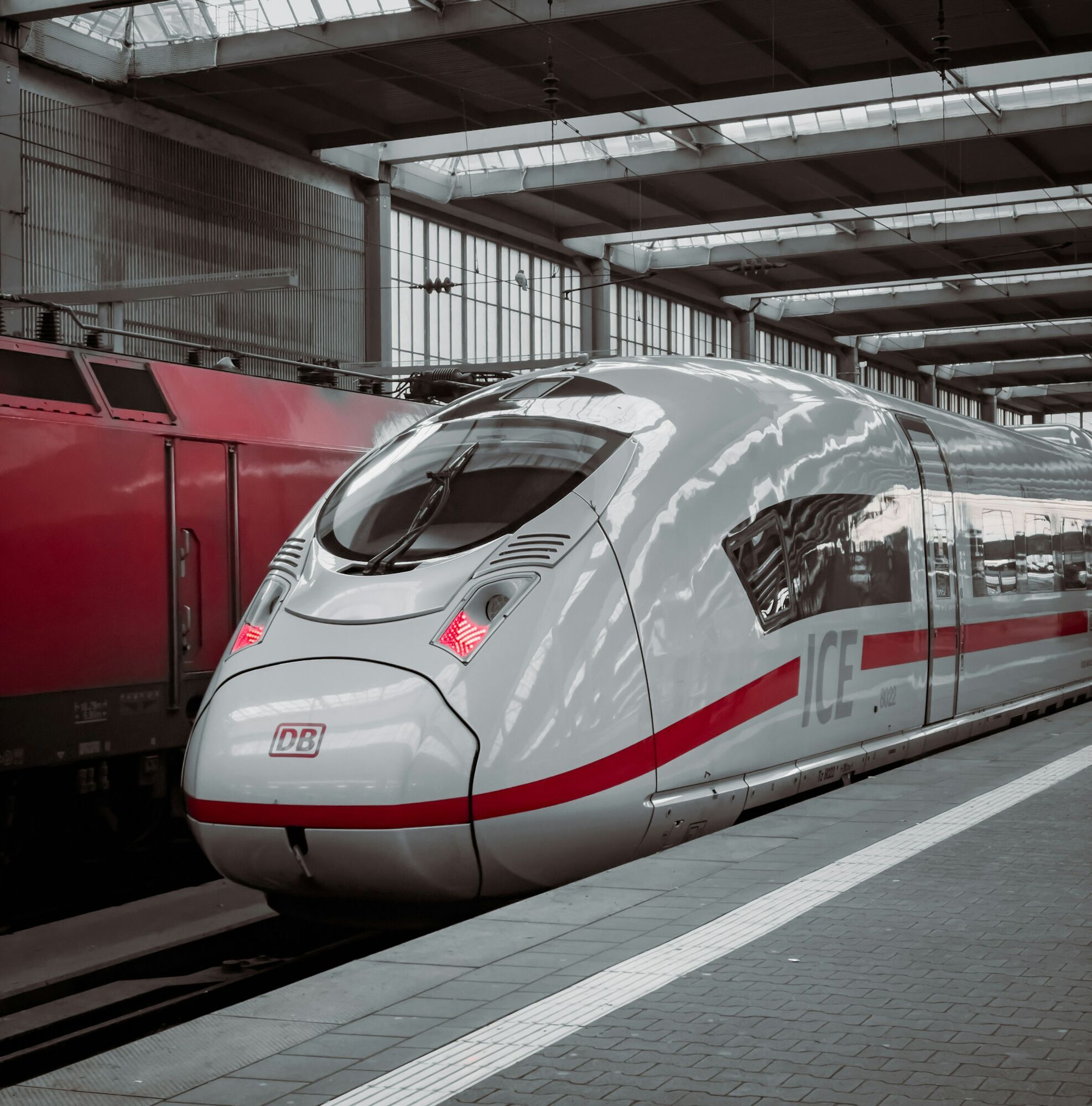 Deutsche Bahn ICE train at a station