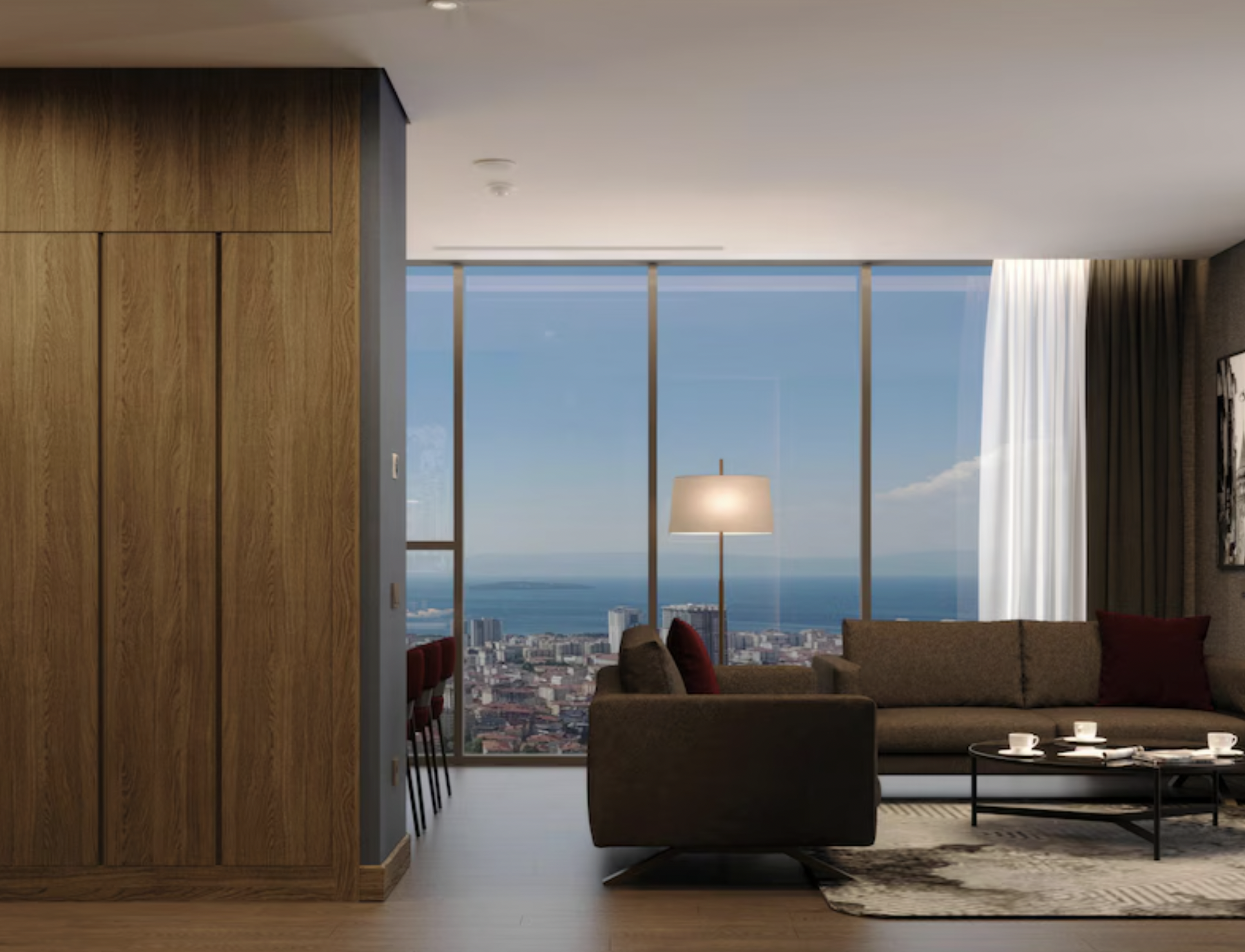 Modern Radisson apartment-style hotel suite with sea view