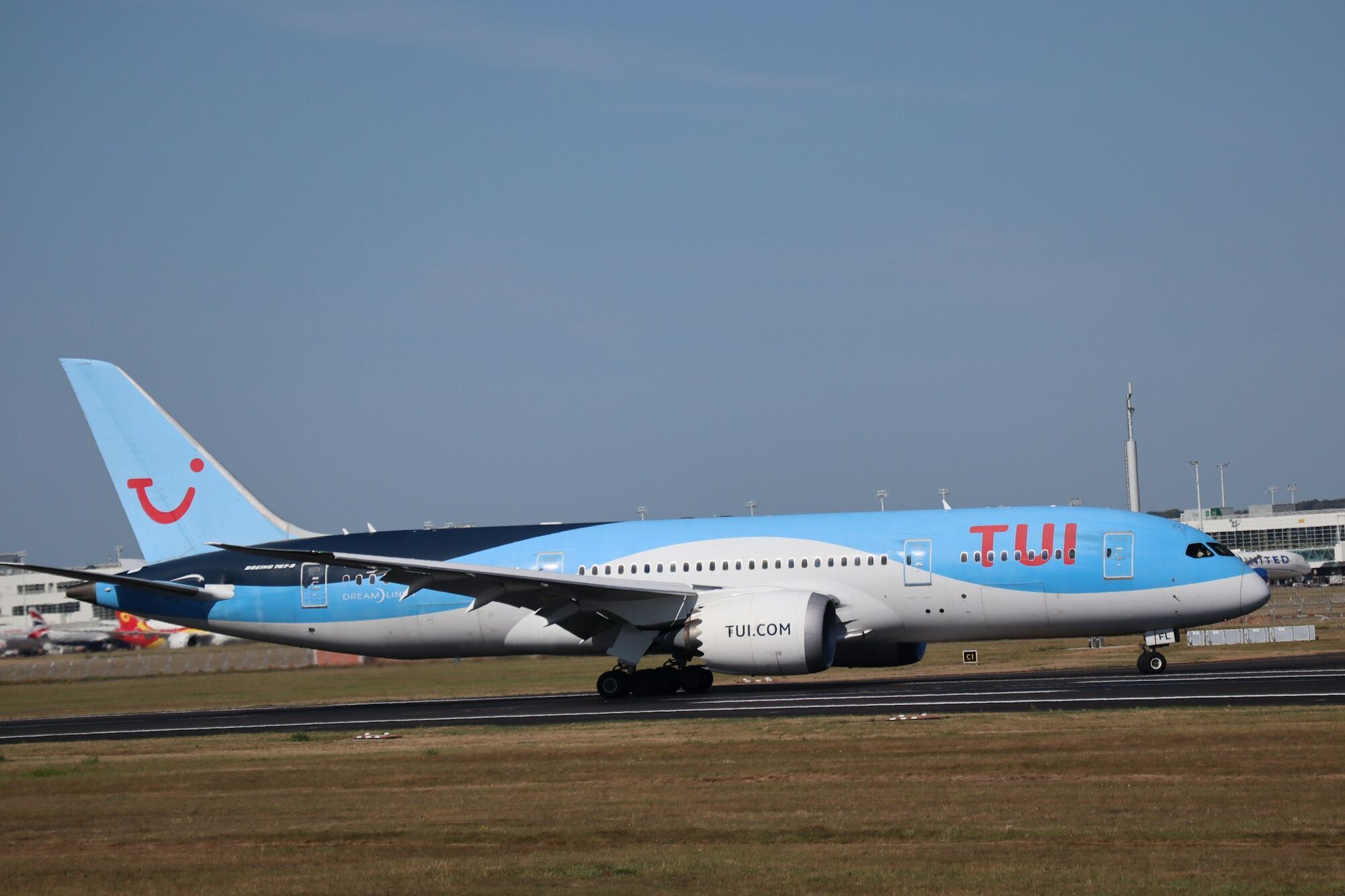 TUI aircraft taxiing at an airport