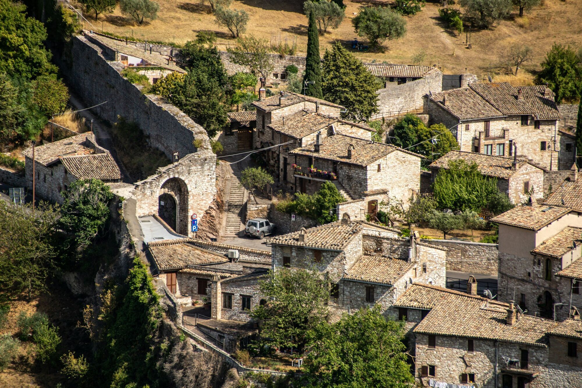 Historic stone village in central Italy