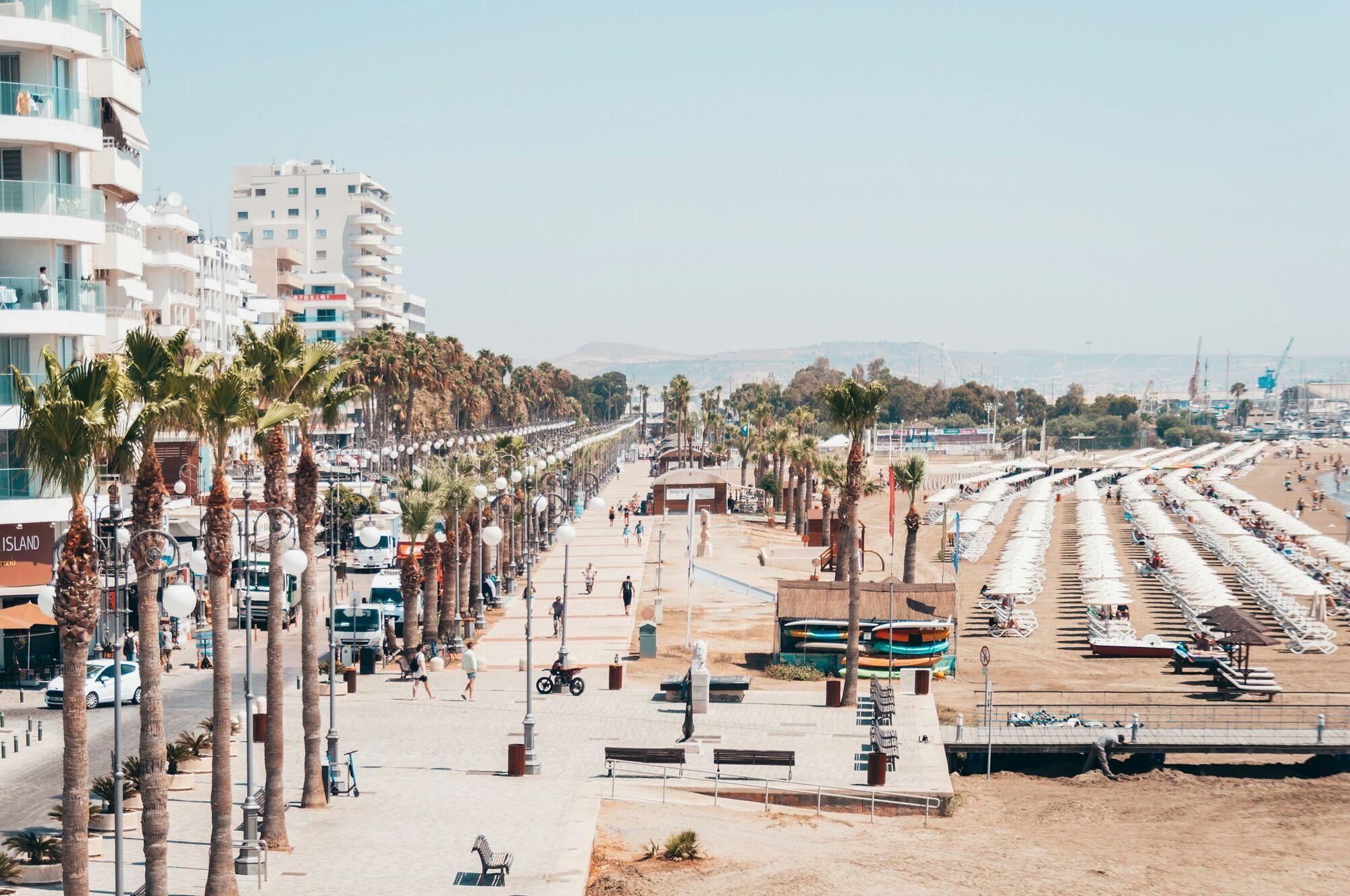 Larnaca seafront and beach in Cyprus