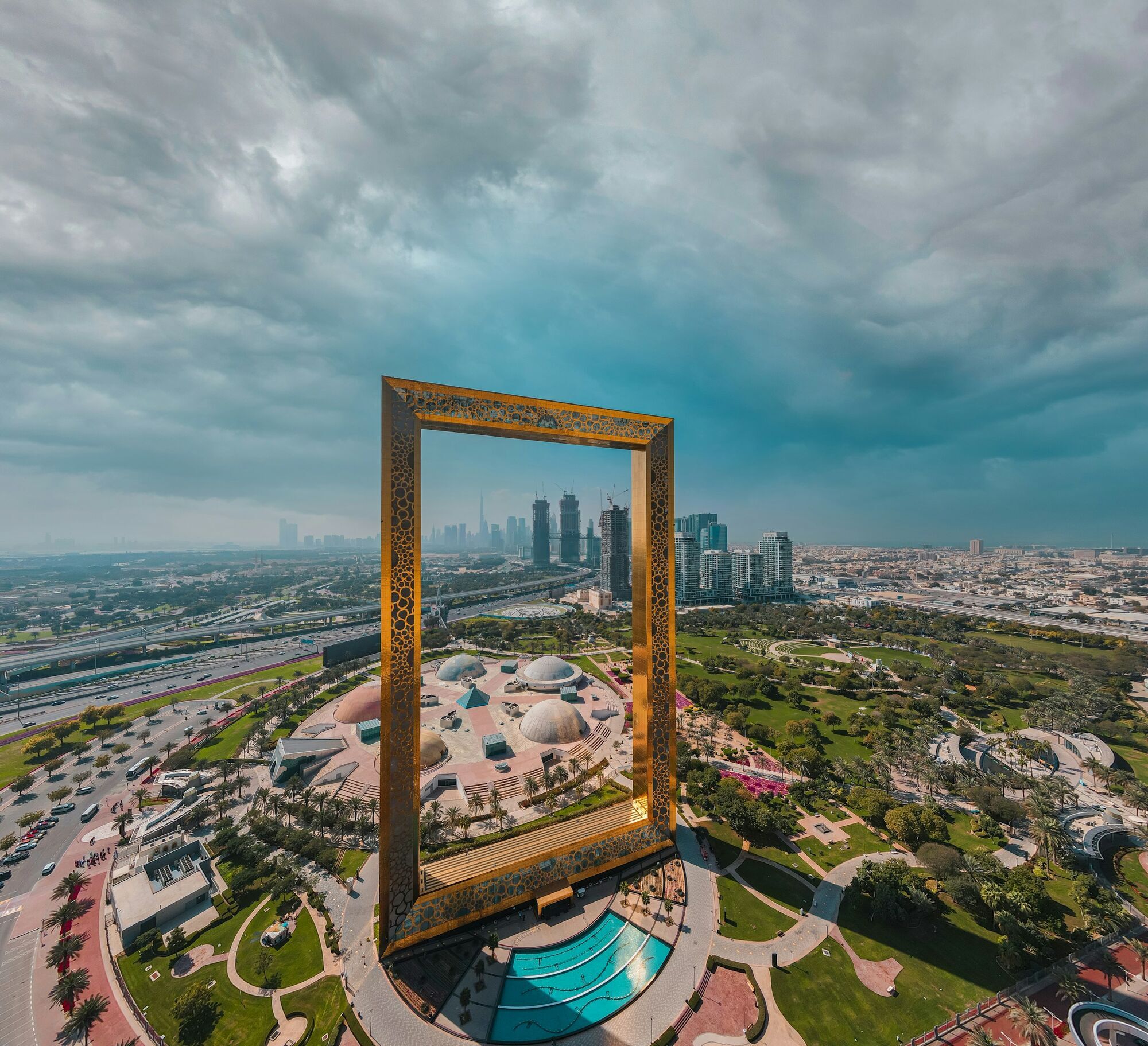 Dubai Frame overlooking the city skyline