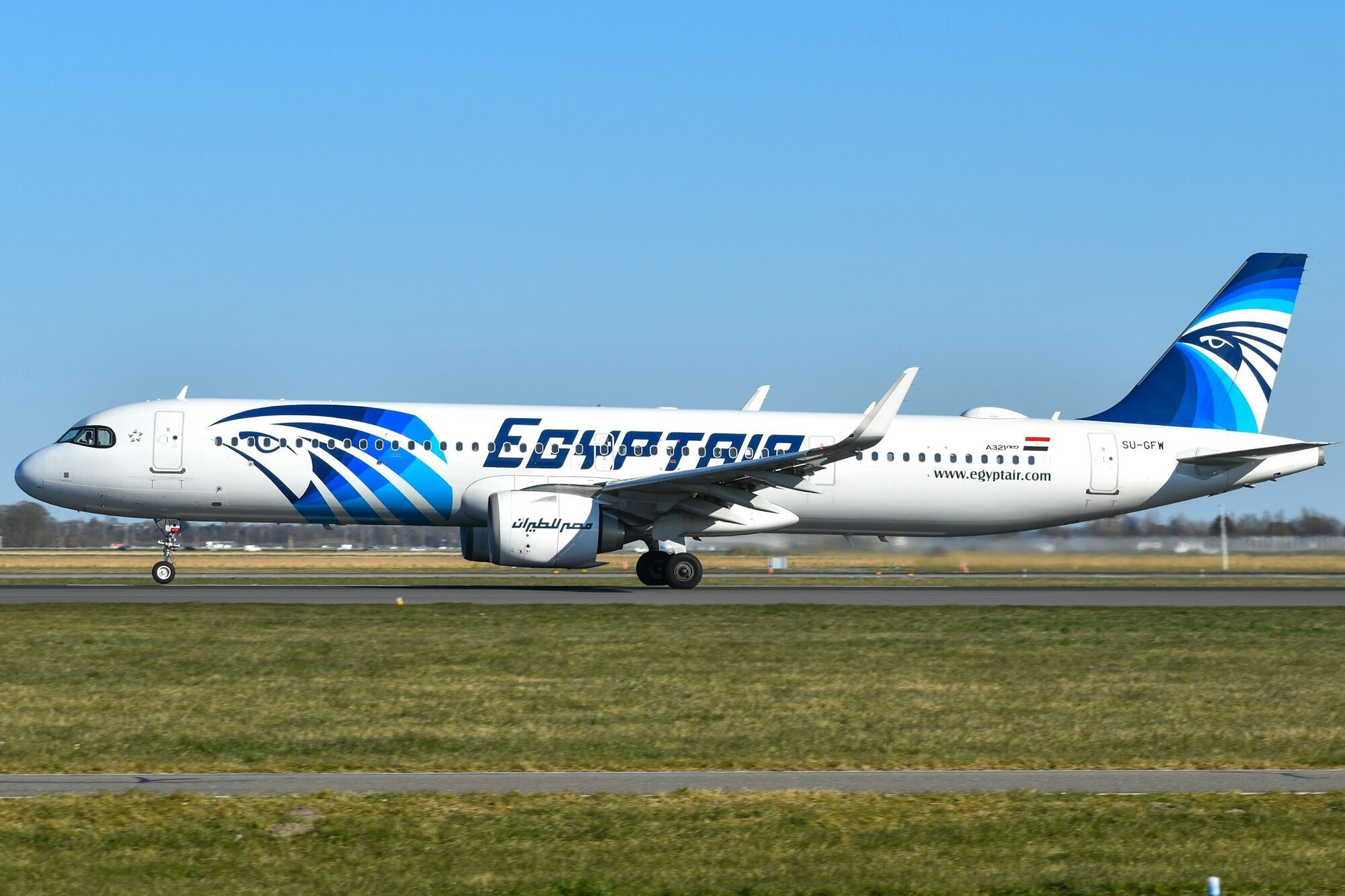 EGYPTAIR Airbus A321neo on the runway