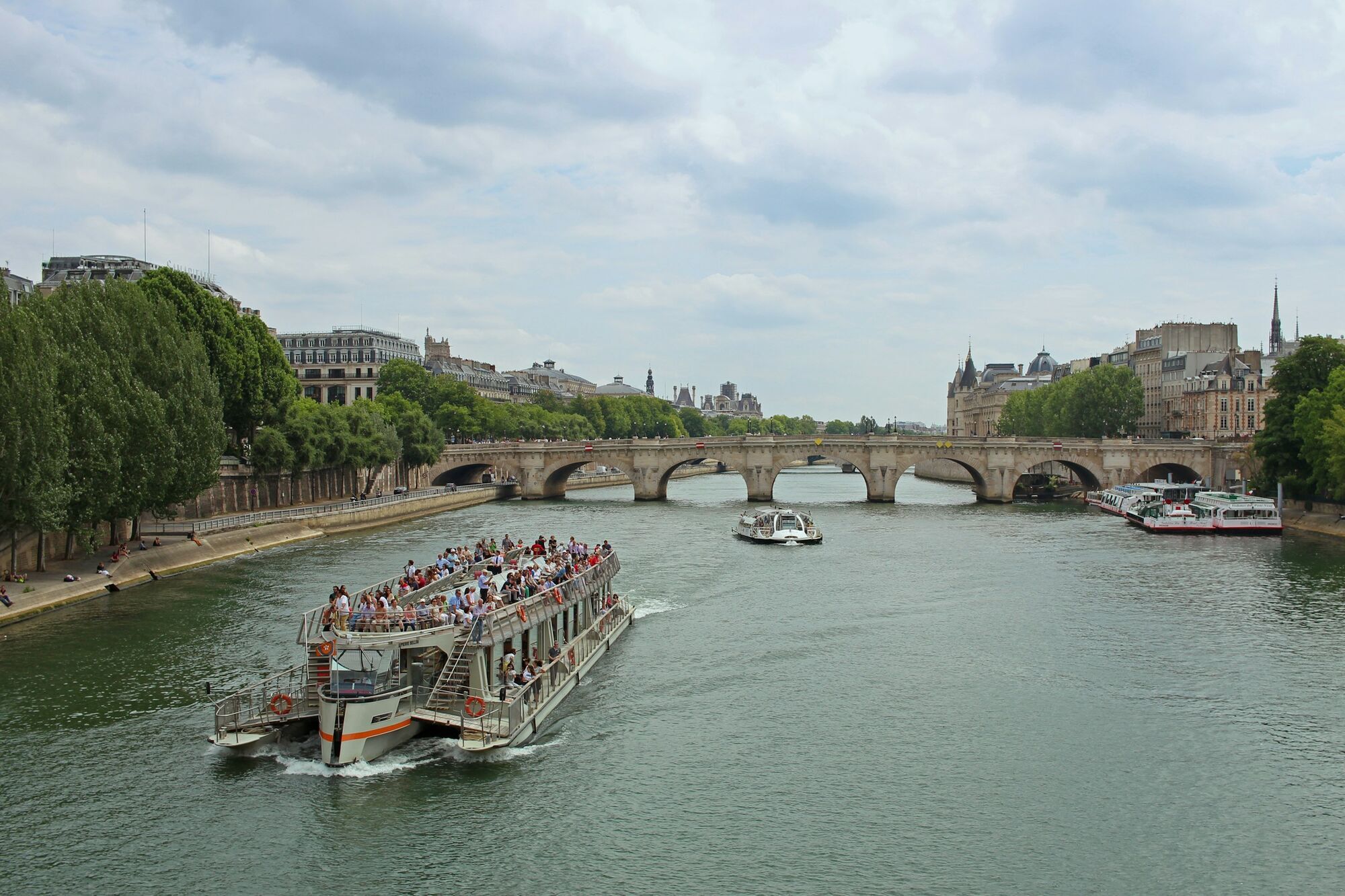 River cruise boat on the Seine in Paris
