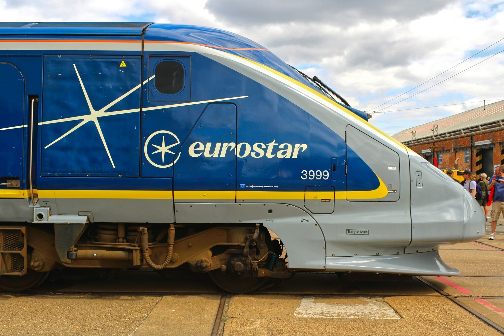 Eurostar train on railway tracks