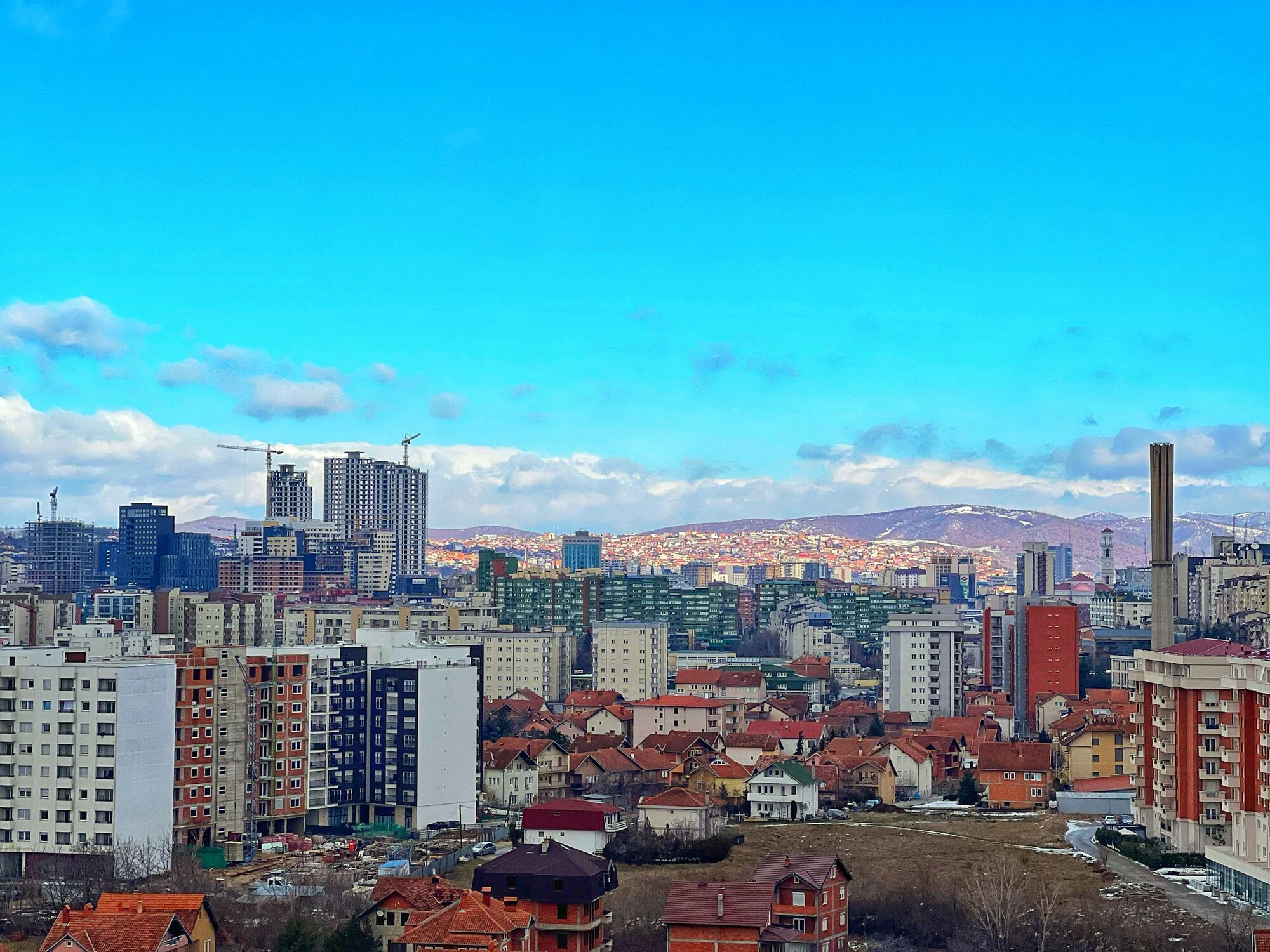 Pristina skyline in Kosovo