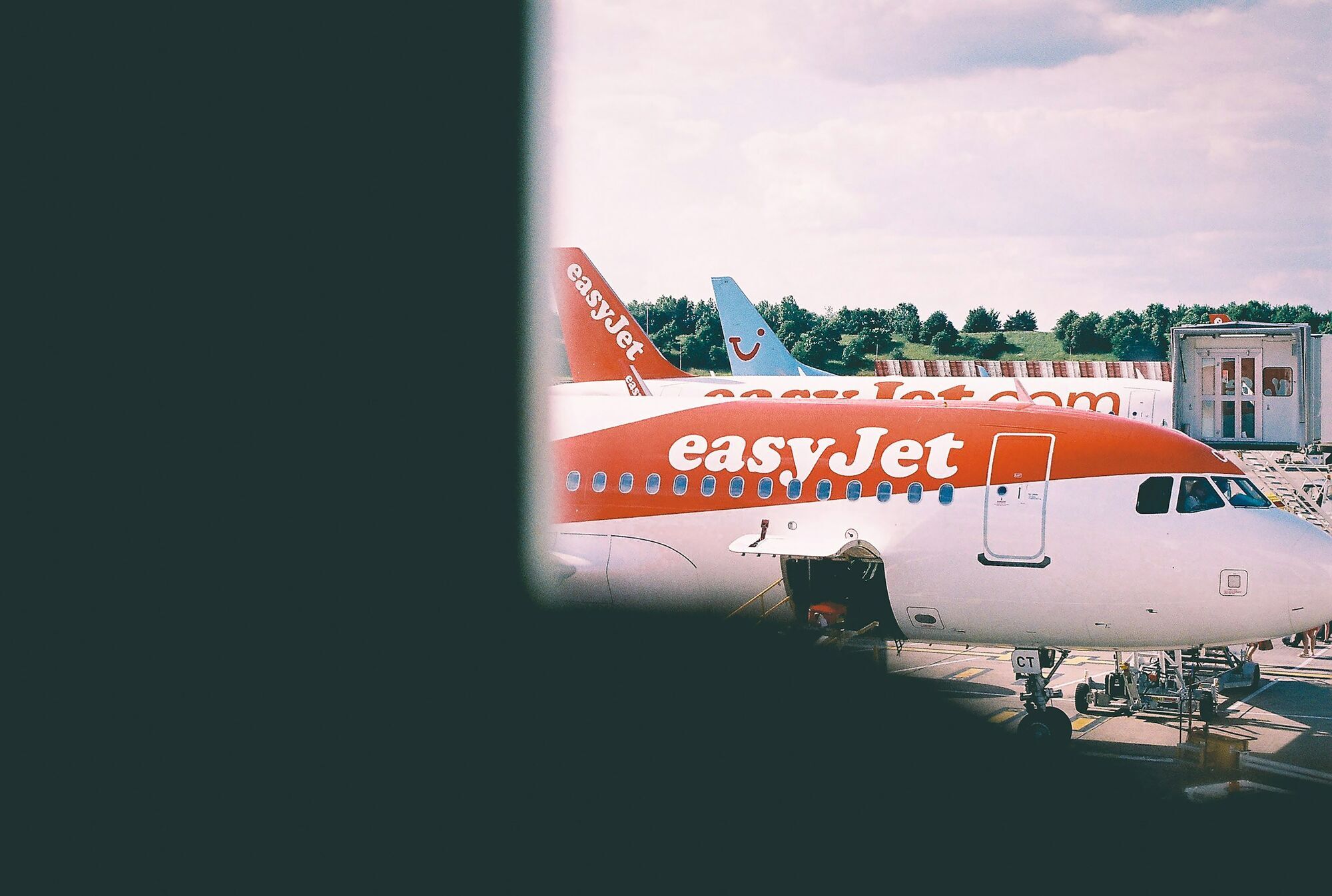 easyJet aircraft parked at an airport