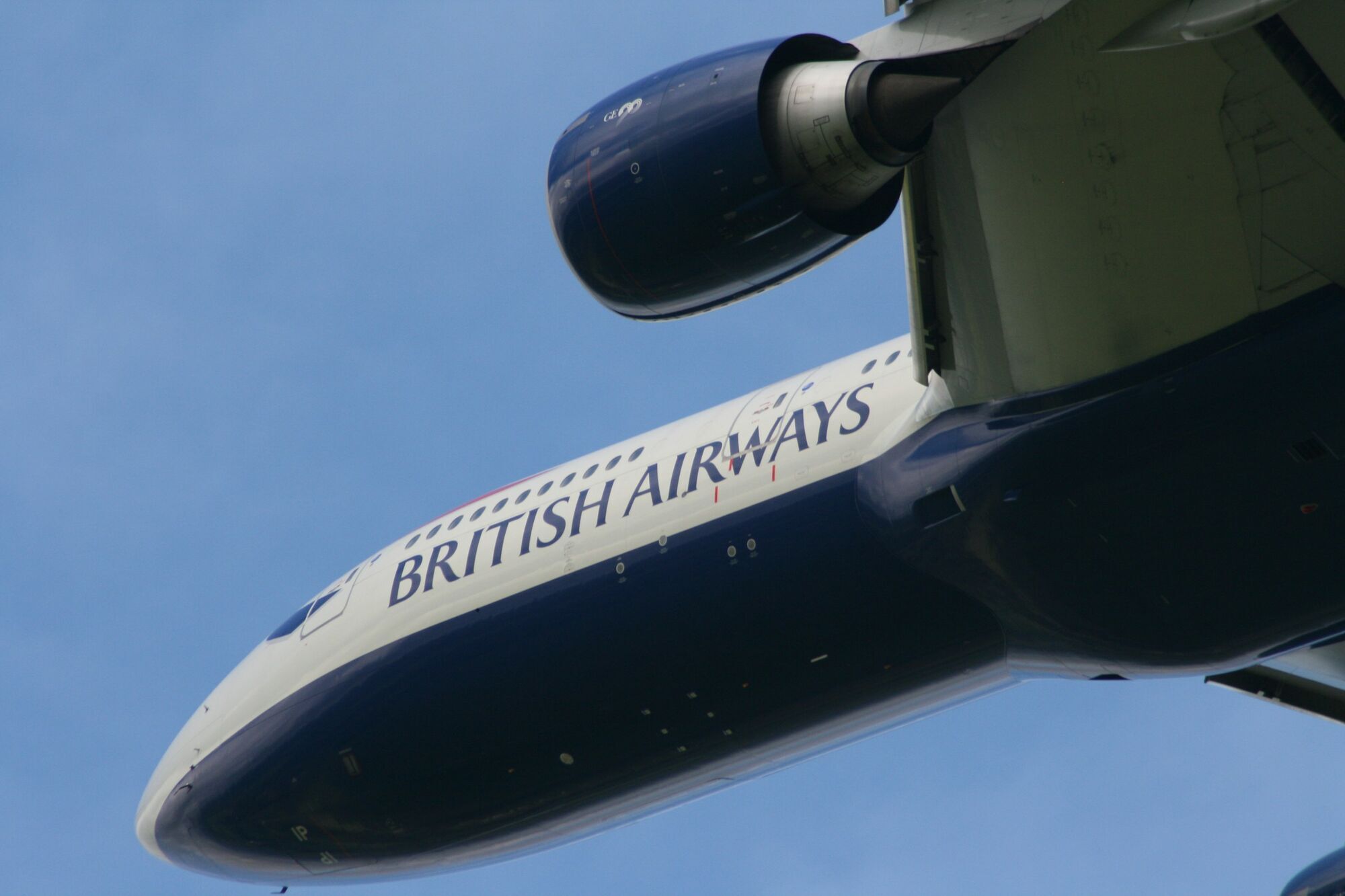 British Airways aircraft seen from below