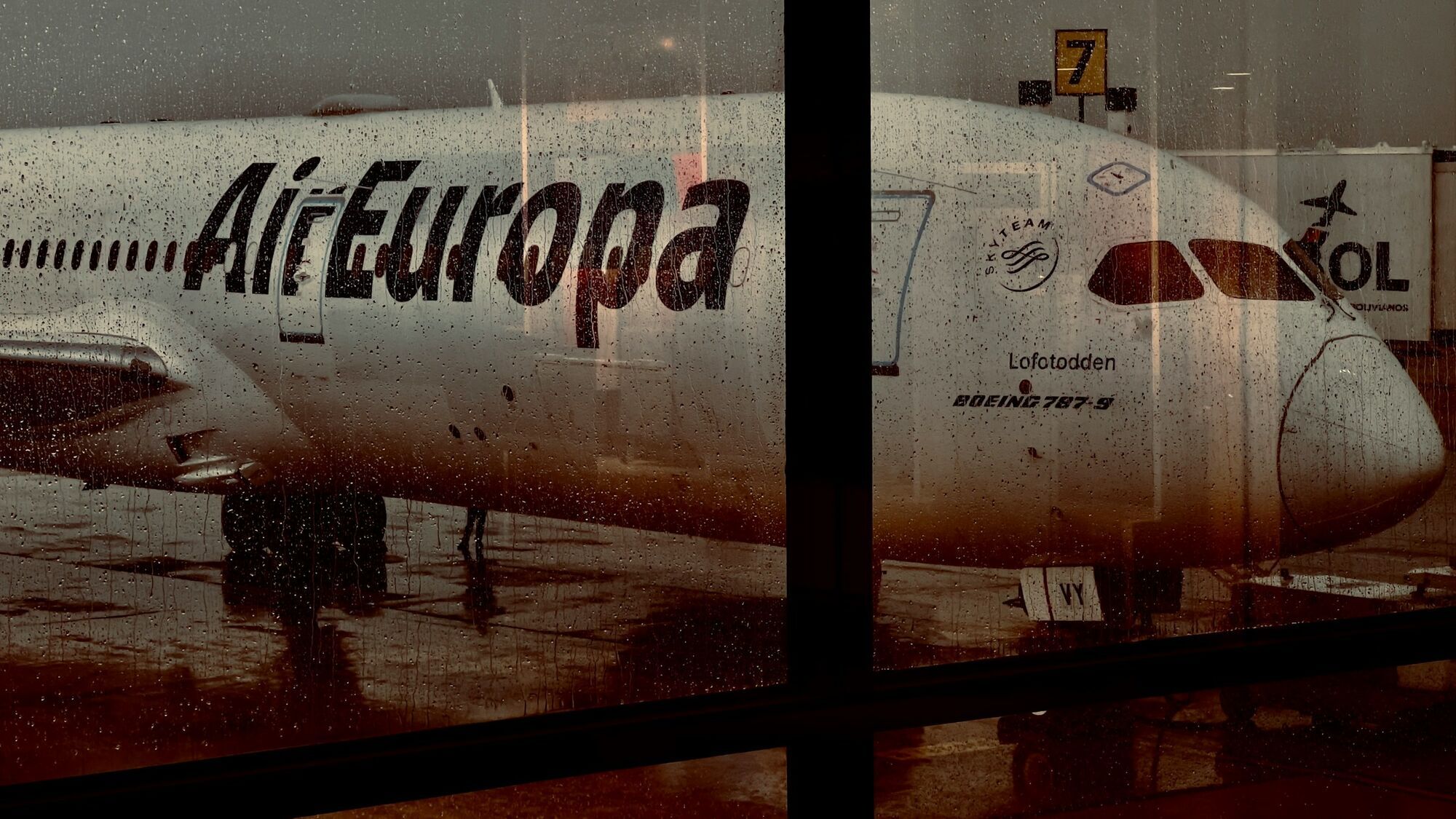 Air Europa aircraft at an airport gate