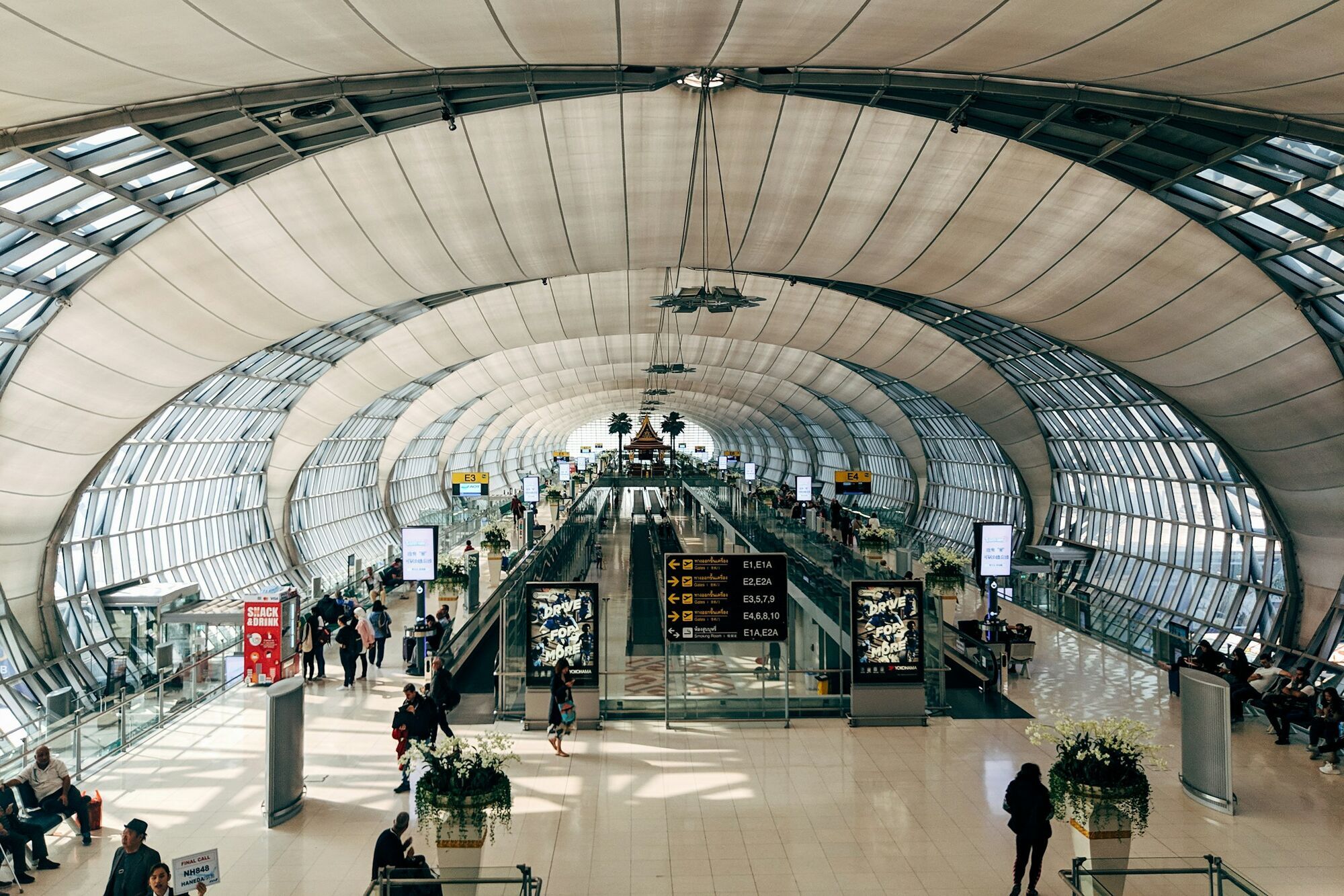 Passengers inside Bangkok Suvarnabhumi Airport