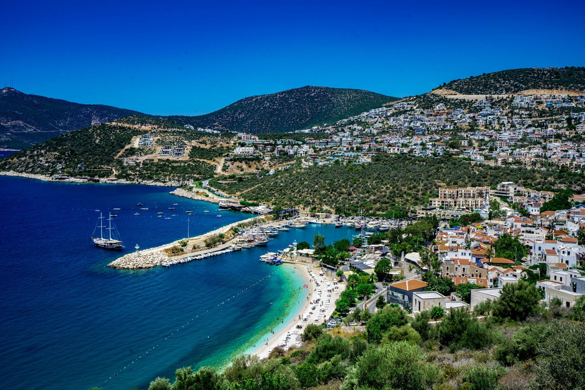 Mediterranean bay and hillside resort in Turkey