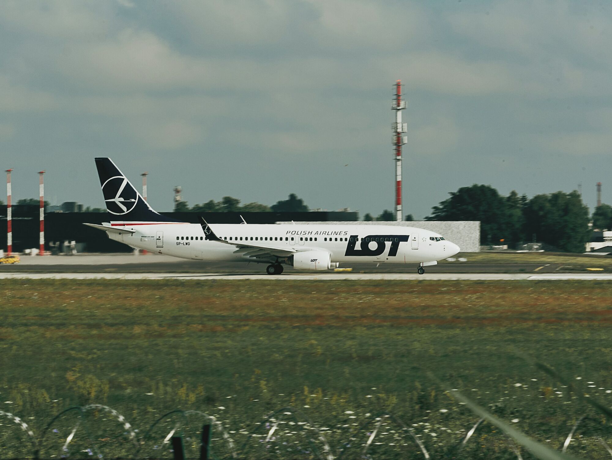 LOT Polish Airlines aircraft on runway