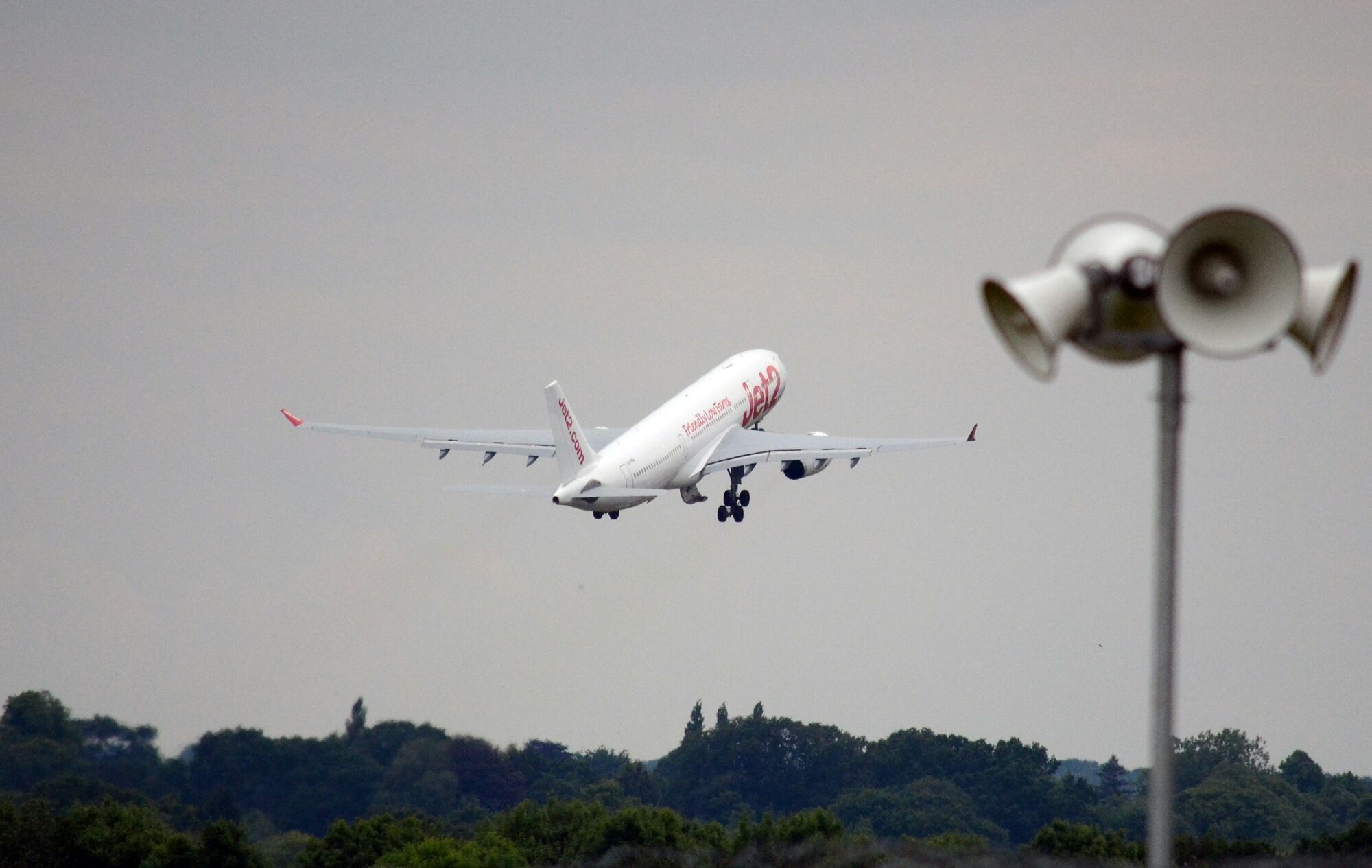 Jet2 aircraft taking off from an airport