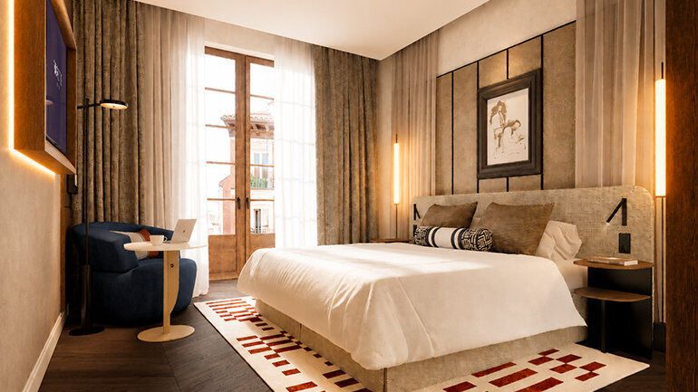 Rendering of a guest room at San Bernardo hotel