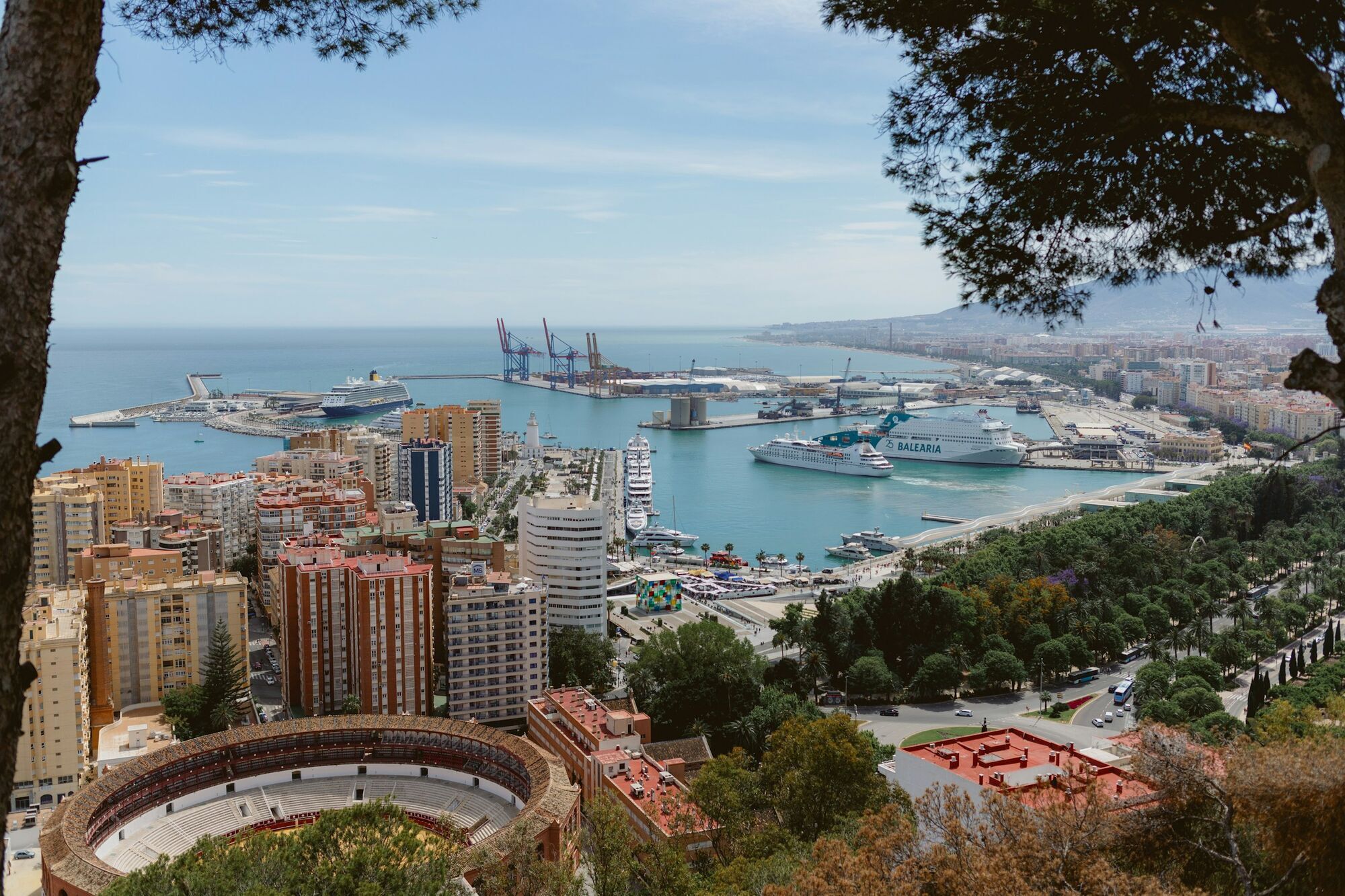 Málaga harbour and coastline