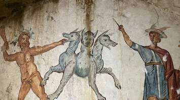 Fresco on the wall of the tomb