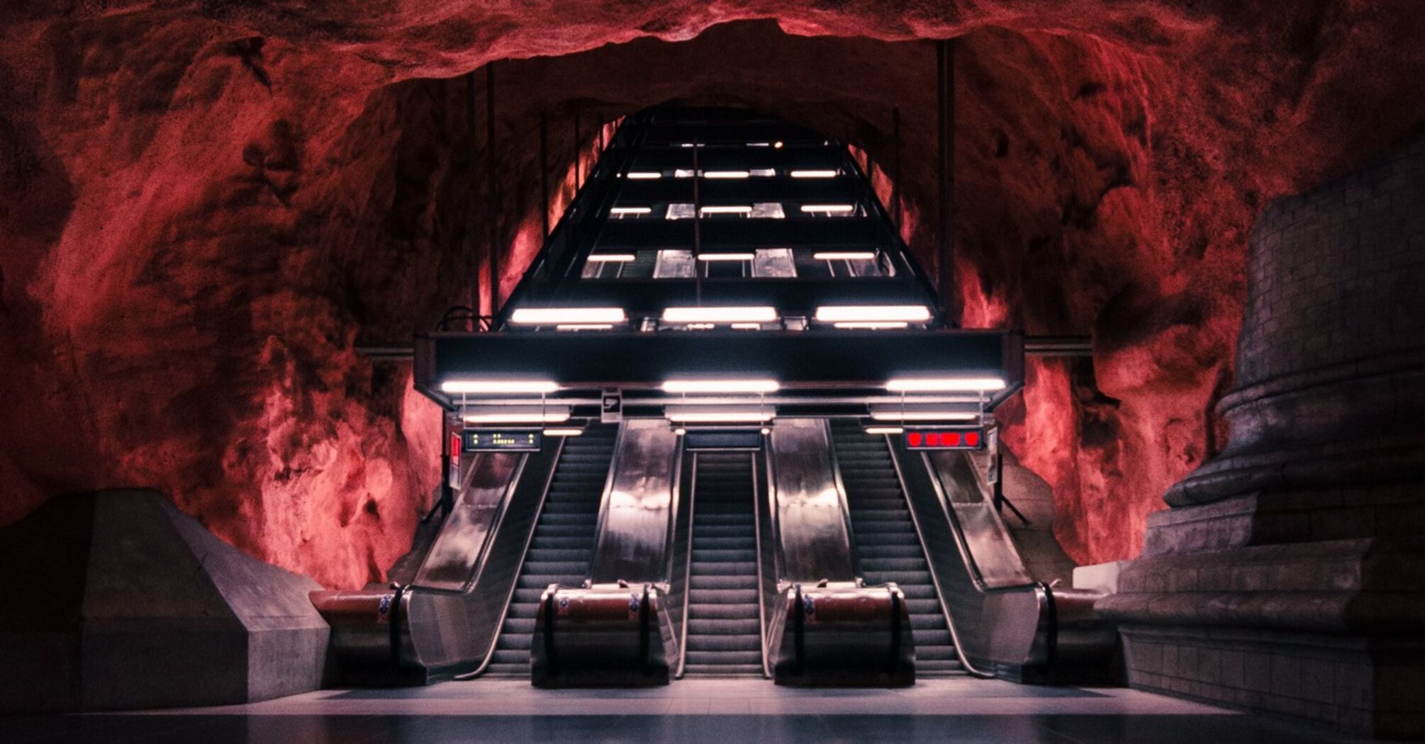 What the subway in Stockholm, which is called the world's longest art exhibition, looks like