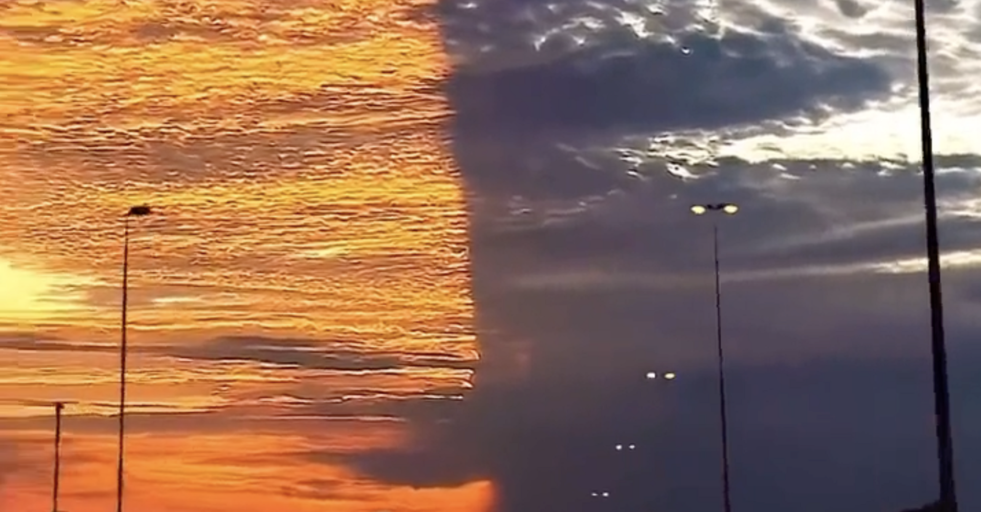 Rare split sunset phenomenon spotted in Florida - video