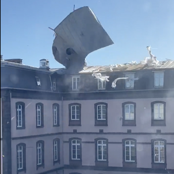 Storm "Frederico": in France, the wind blew off the roof of a school. Video