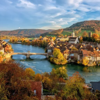 The Swiss-German border on the Rhine looks like a fairy tale