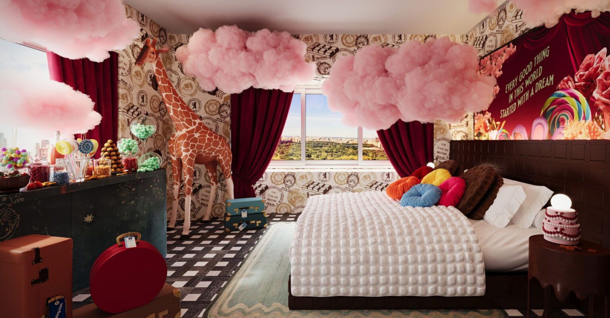 Hotel rooms in the style of Willy Wonka in New York: what they look like