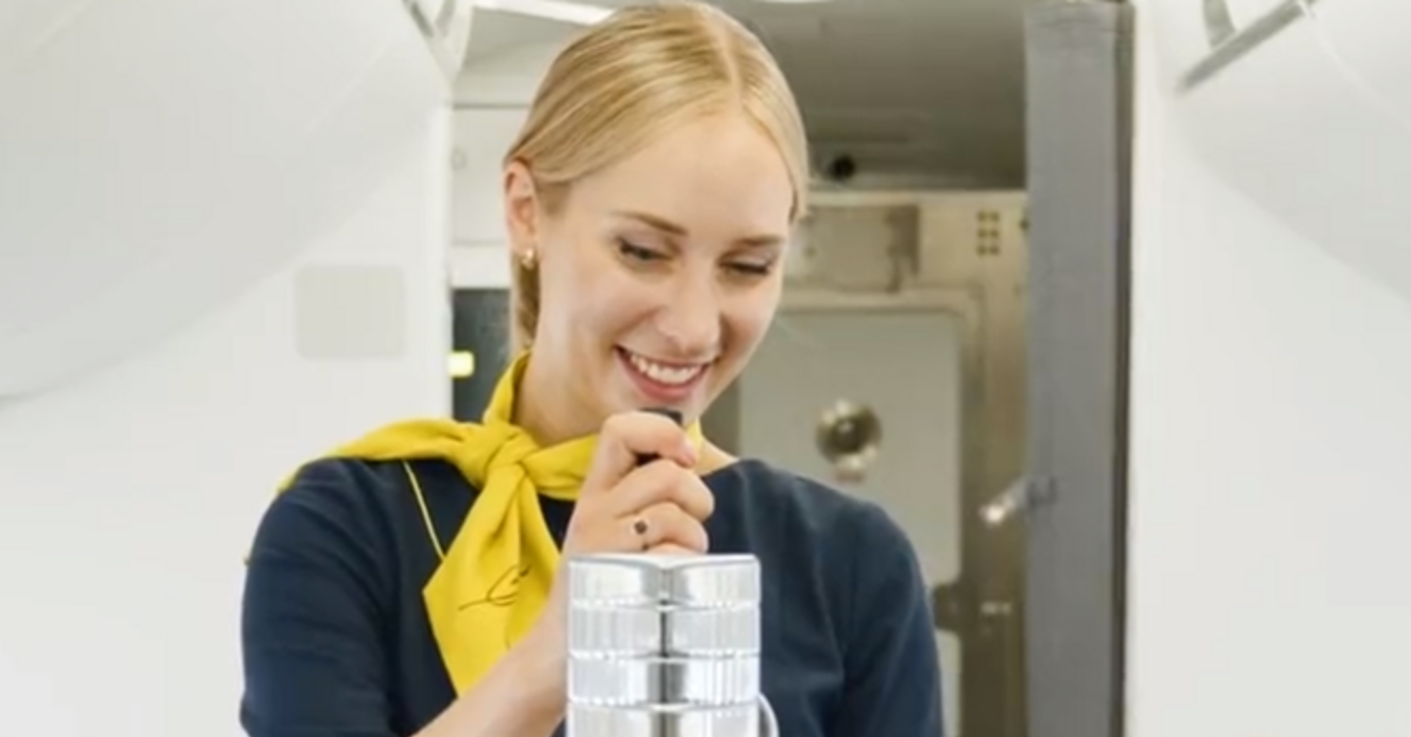 Passengers are treated to beer on the plane