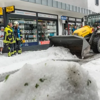 Anomalous hail fell in Germany