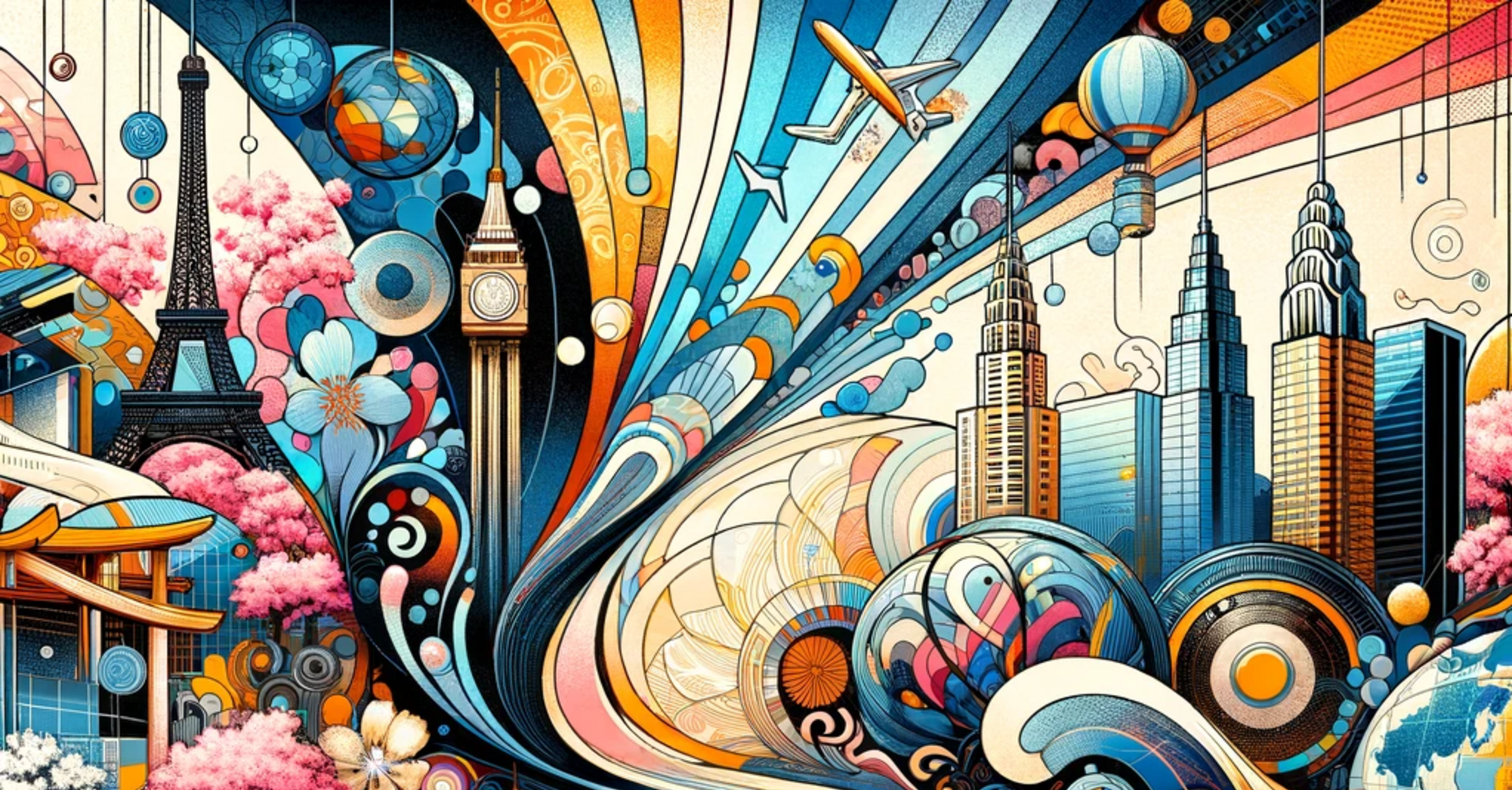 Abstract illustration representing the 2024 travel hotspots