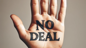 A man's hand with a refusal