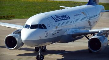 A truck crashed into a Lufthansa plane at Frankfurt Airport