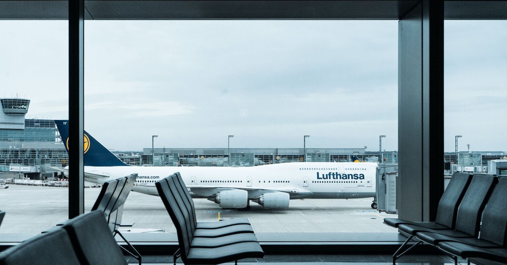 Lufthansa's airplane in airport