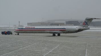 American Airlines airplane severe winter weather