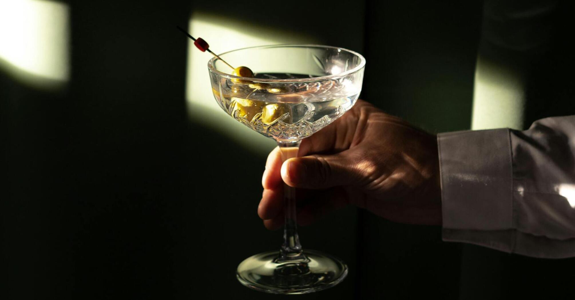 Martini glass in hand