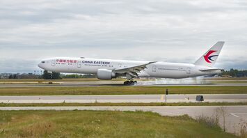 China eastern airliner on airfield