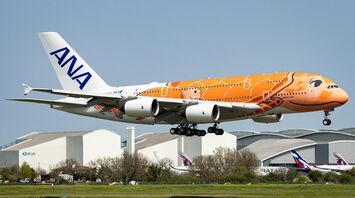ANA airplane on airport during daytime