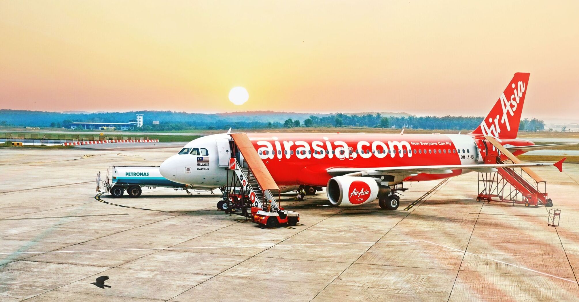 AirAsia company plane at the airfield